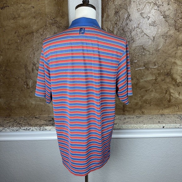 FOOTJOY Men's Striped Golf Polo Shirt Size M Short Sleeve OLD AMERICAN GOLF CLUB - Picture 4 of 7